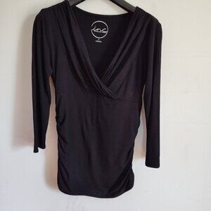 Ladies SZ S Inc Black Three-Quarter Sleeve Jersey Top